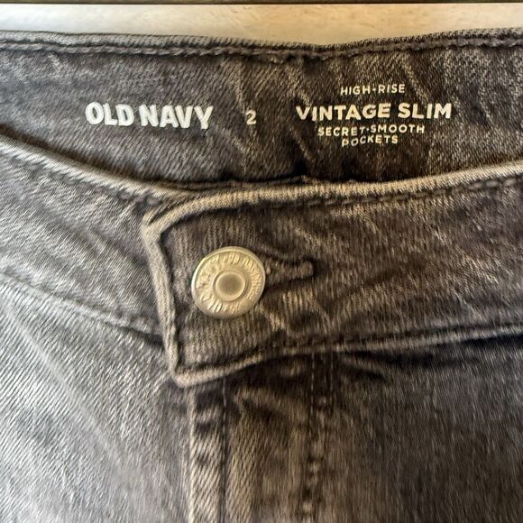 Old Navy Jeans Women's 2 High-Rise Vintage Slim Stretch Raw Hem Smooth Pockets - Picture 3 of 16